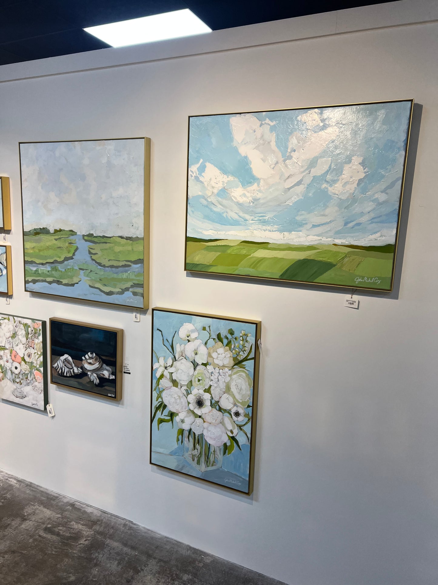 Blue and Green Floral Painting