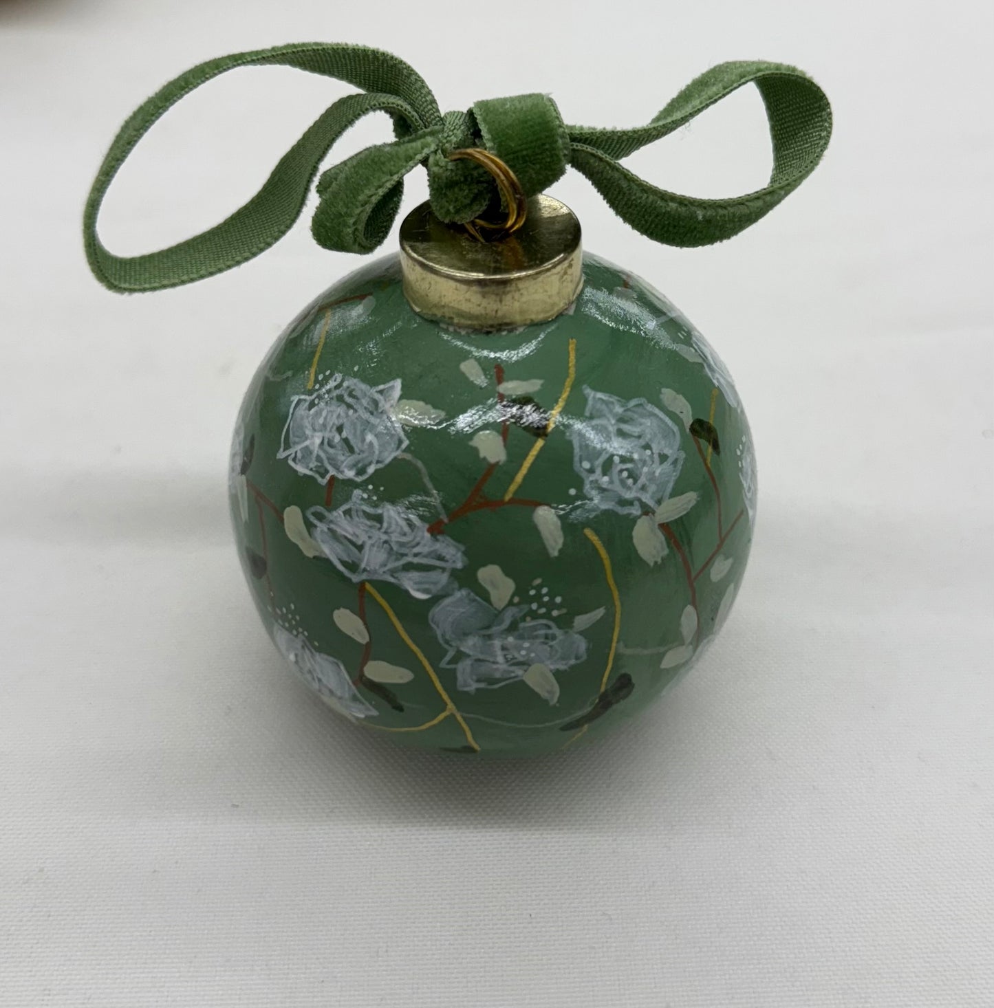 Green Floral Christmas Ornament