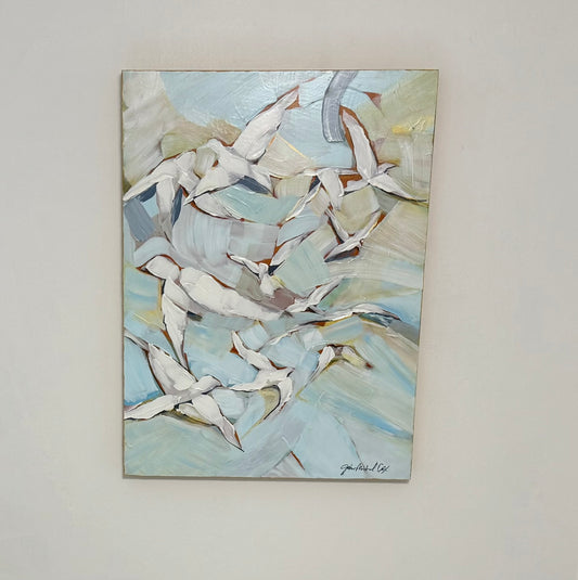 Skyburst of birds